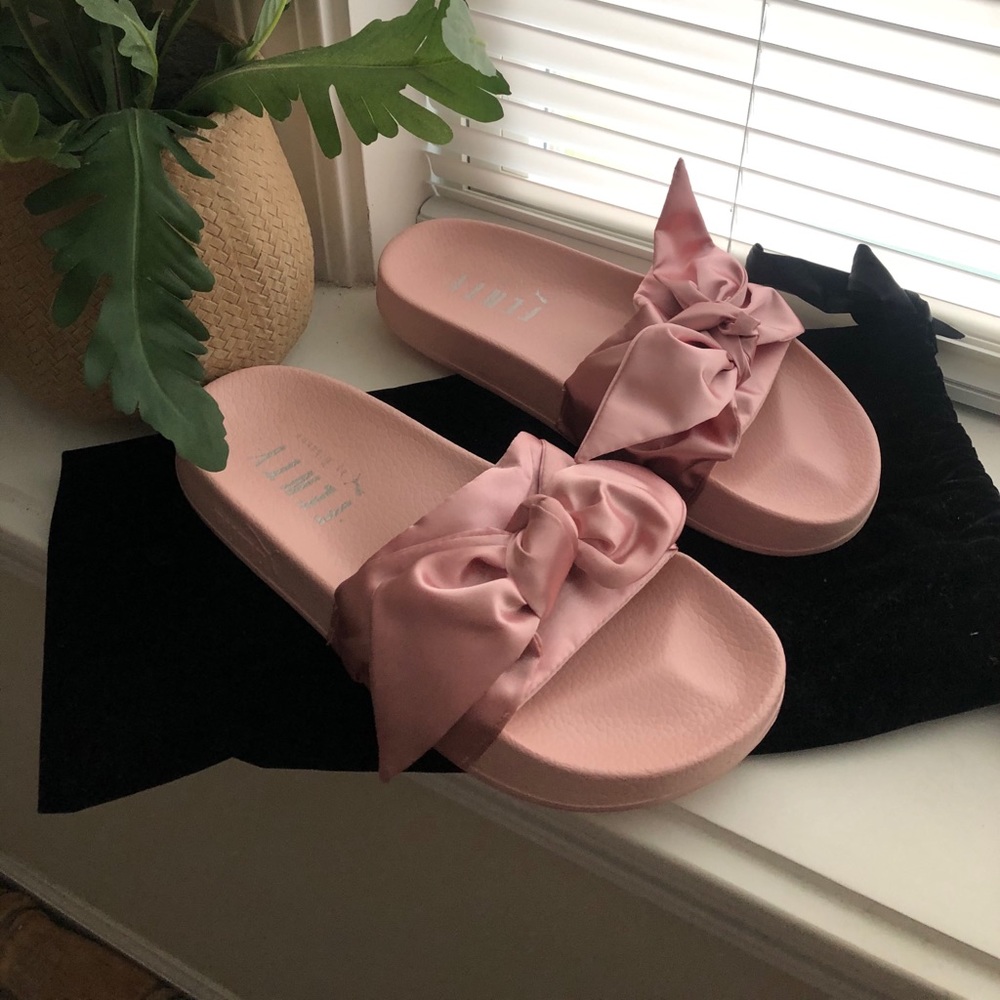 Fenty puma pink bow slides